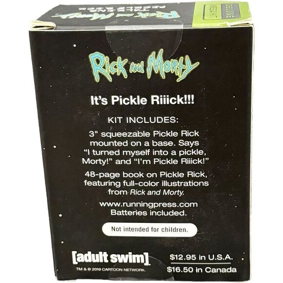 Rick & Morty Adult Swim 3 In Squeezable Talking Pickle Rick Mounted on Base. NEW - Picture 7 of 9